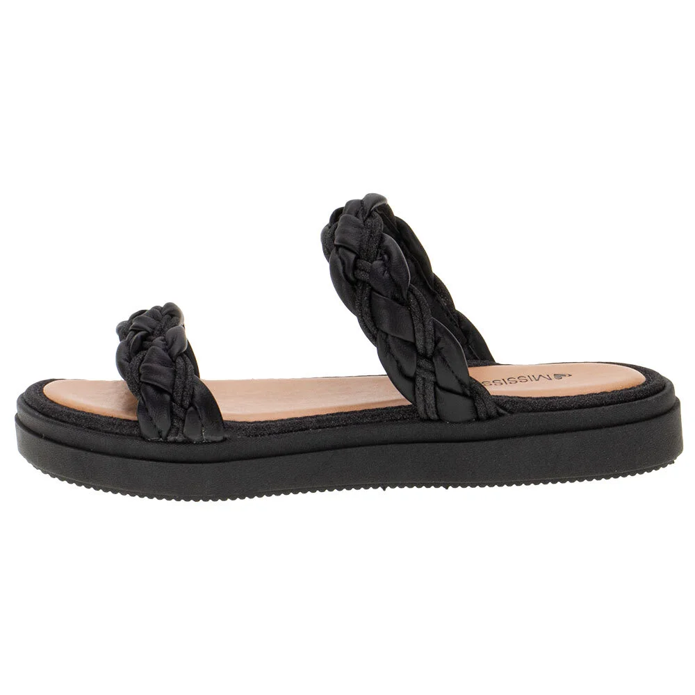 TAMANCO FEMININO FLAT MISSISSIPI - MI401  Preto 2
