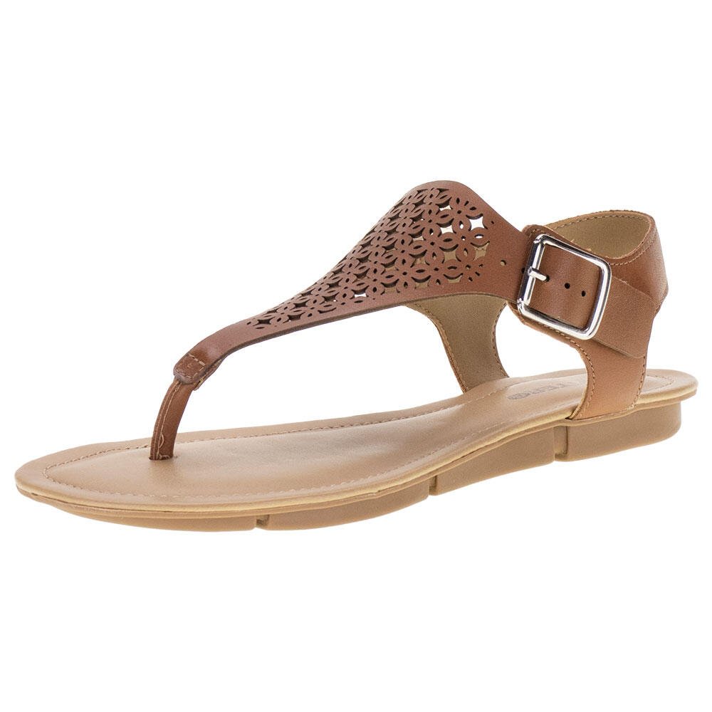 SANDÁLIA FEMININA FLAT BOTTERO - 309282  Marrom 1