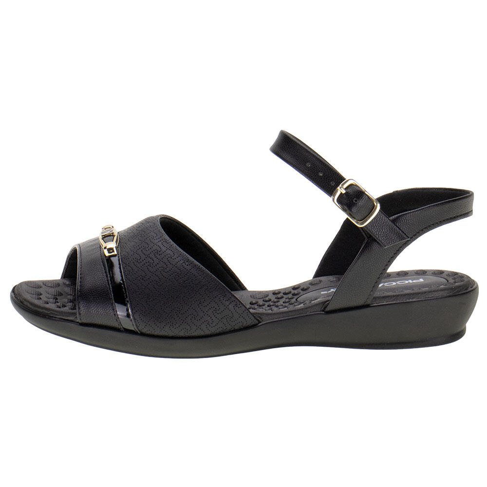 SANDÁLIA FEMININA FLAT PICCADILLY - 5003517  Preto 2