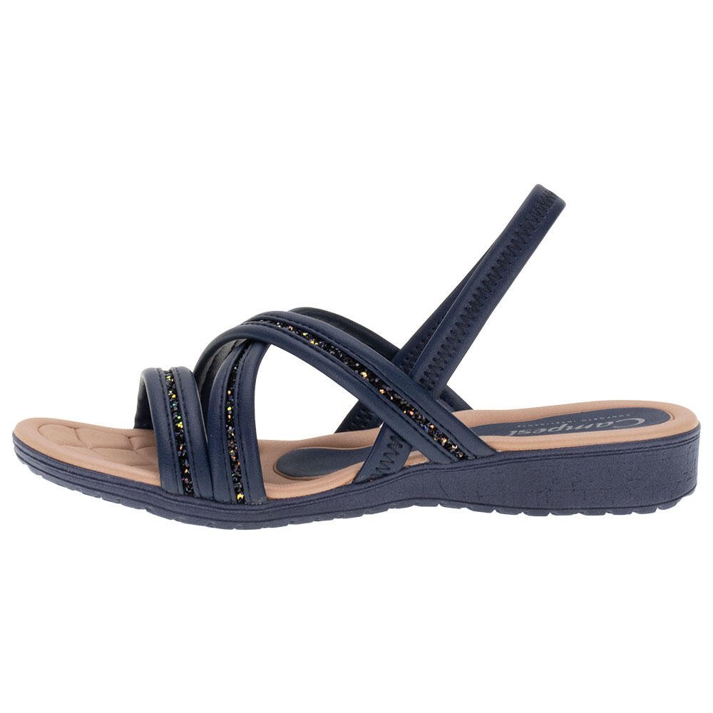 SANDÁLIA FEMININA FLAT CAMPESI - L9513  Azul 2