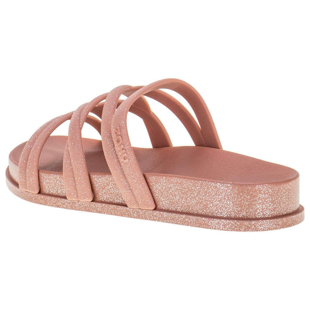 Sandália Zaxynina Slide Shine Feminino Rosa 3