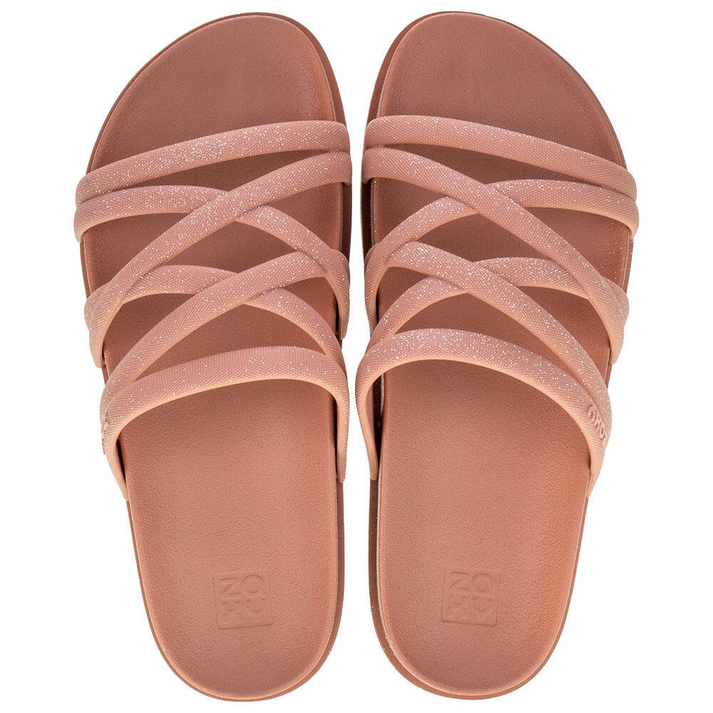Sandália Zaxynina Slide Shine Feminino Rosa 5