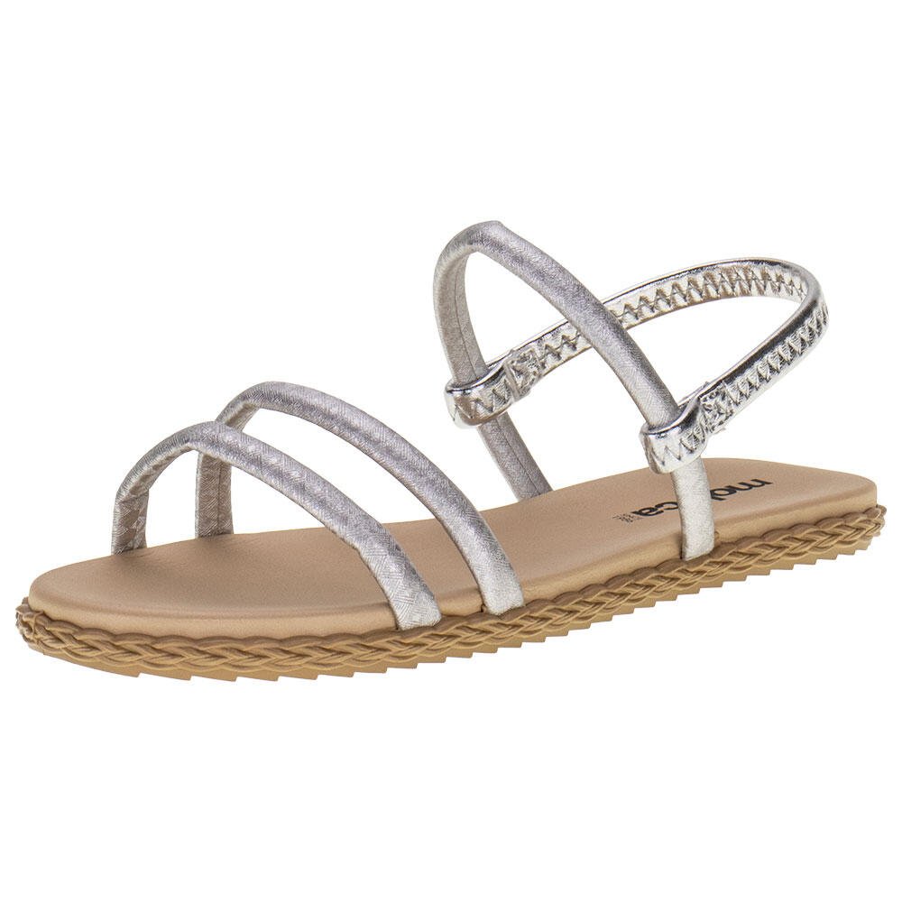 SANDÁLIA FEMININA FLAT MOLECA - 5452128  Prata 1