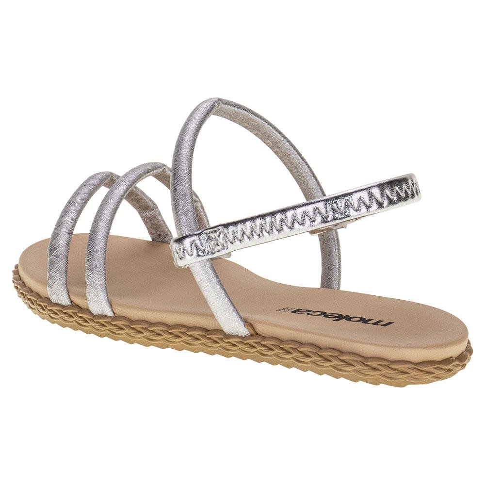 SANDÁLIA FEMININA FLAT MOLECA - 5452128  Prata 3