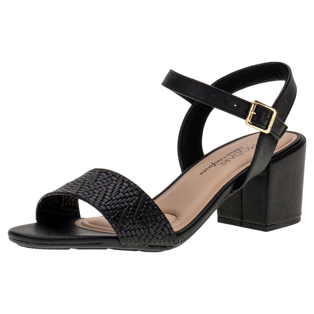 SANDÁLIA FEMININA SALTO GROSSO MODARE - 7109469  Preto 1