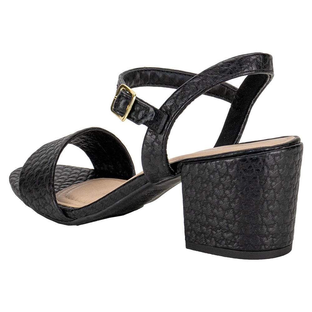 SANDÁLIA FEMININA SALTO GROSSO MODARE - 7109469  Preto/Croco 3