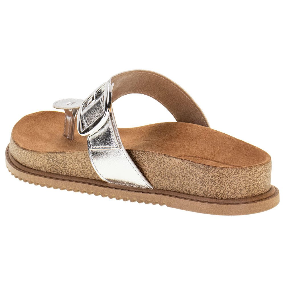 TAMANCO FEMININO FLAT BEIRA RIO - 8524101  Prata 3