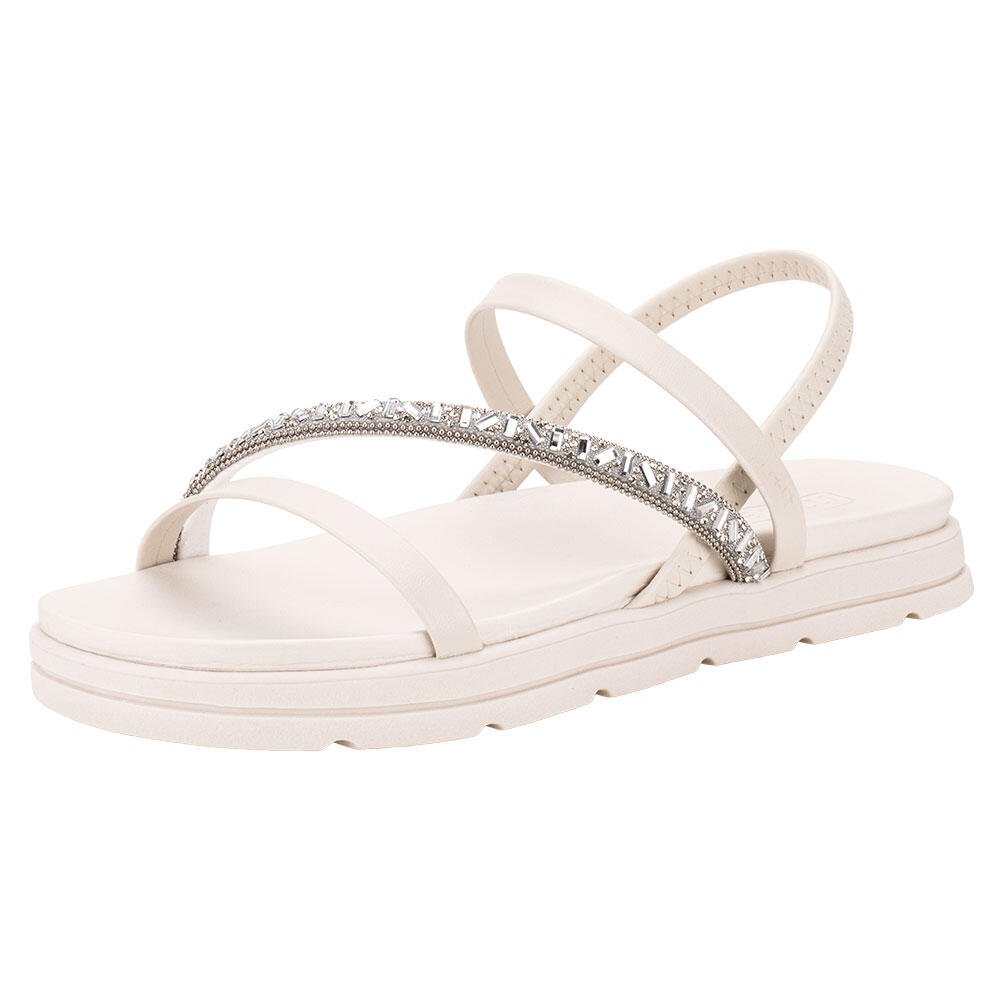 SANDÁLIA FEMININA FLAT MOLECA - 5490104 Branco 1