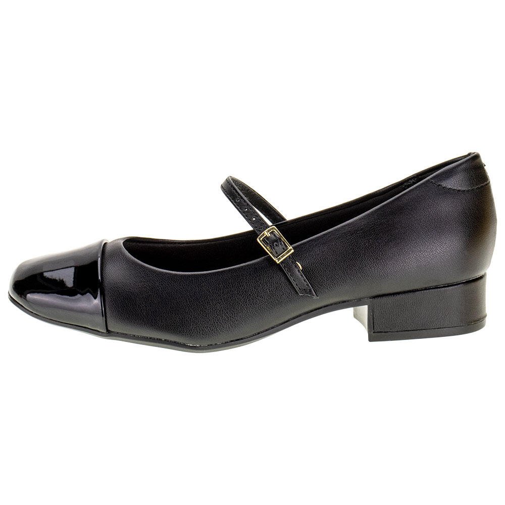 SAPATO FEMININO SALTO GROSSO MOLECA - 5795103  Preto 2