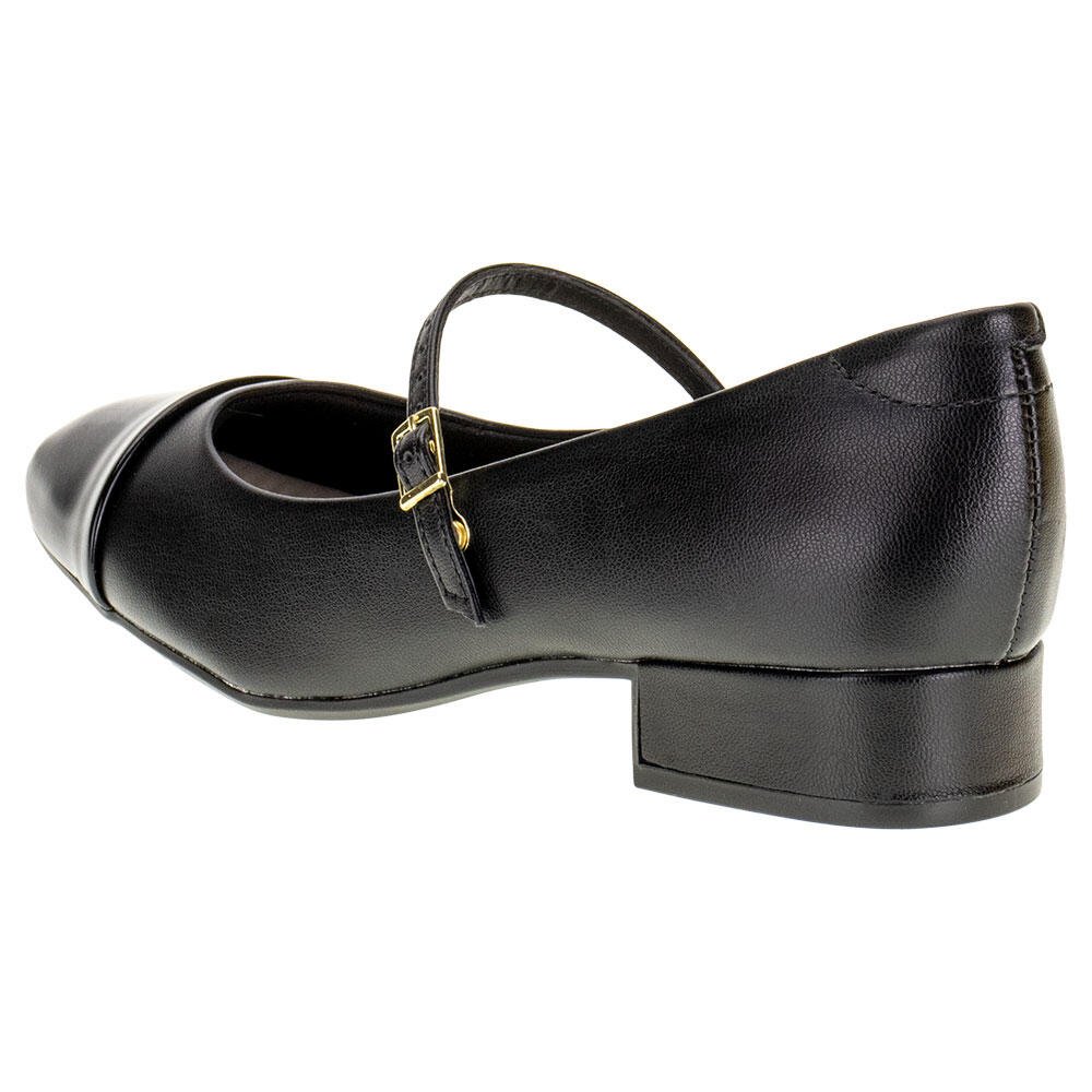 SAPATO FEMININO SALTO GROSSO MOLECA - 5795103  Preto 3