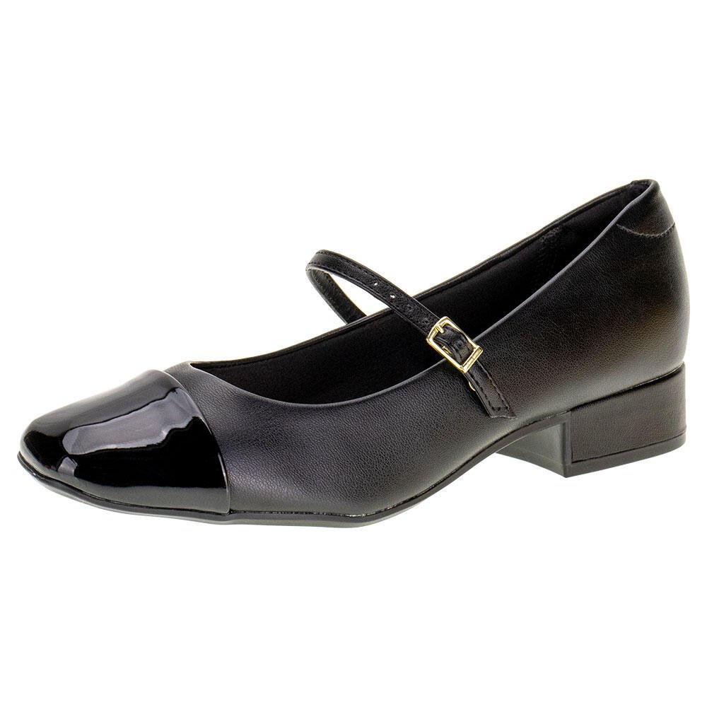 SAPATO FEMININO SALTO GROSSO MOLECA - 5795103  Preto 1