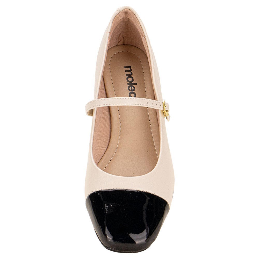 SAPATO FEMININO SALTO GROSSO MOLECA - 5795103 Bege 4