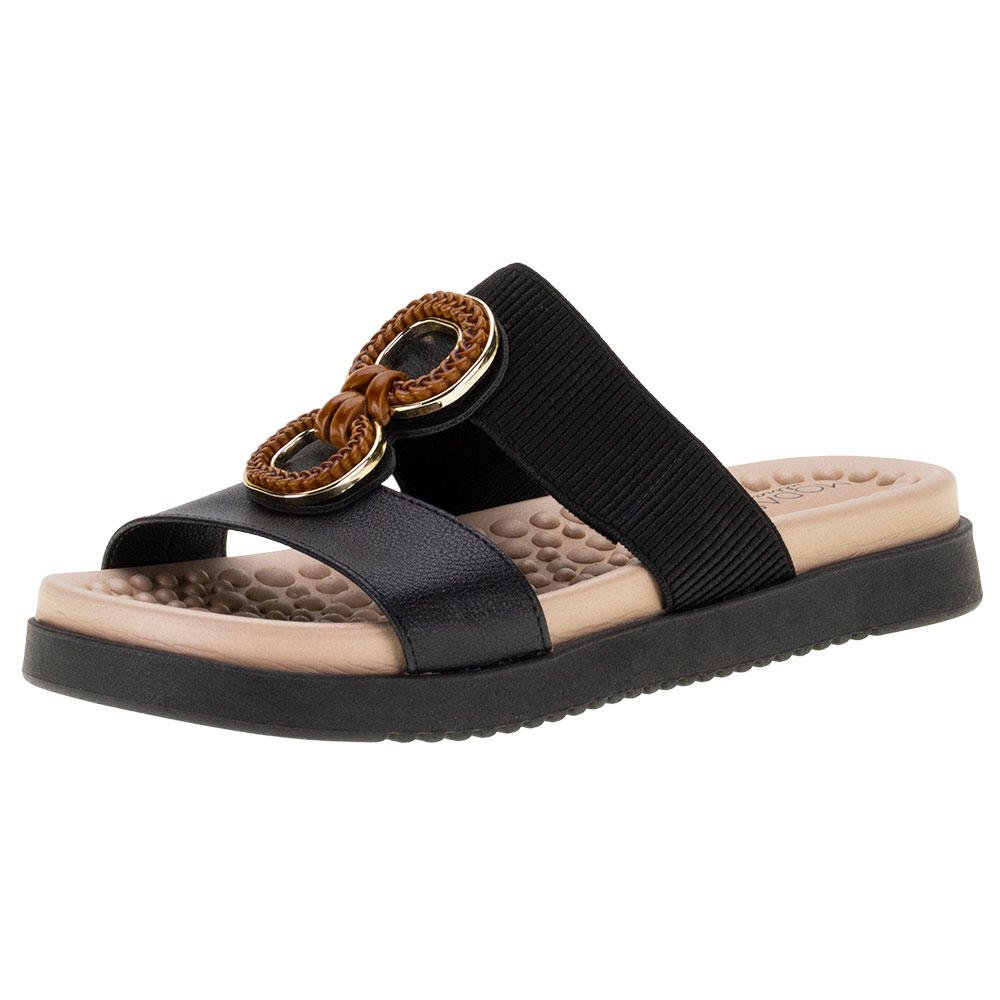 TAMANCO FEMININO FLAT MODARE - 7178107 Preto 1