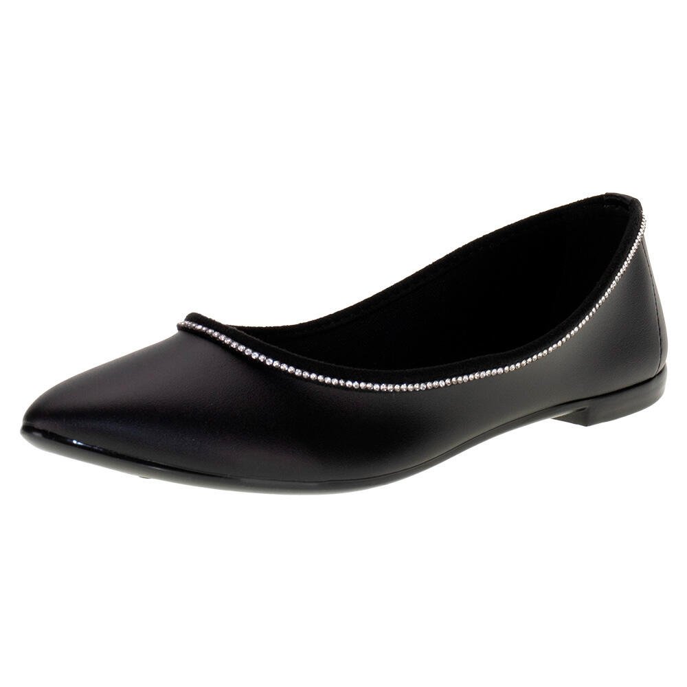 SAPATILHA FEMININA FLAT MOLECA 5727128  Preto 1
