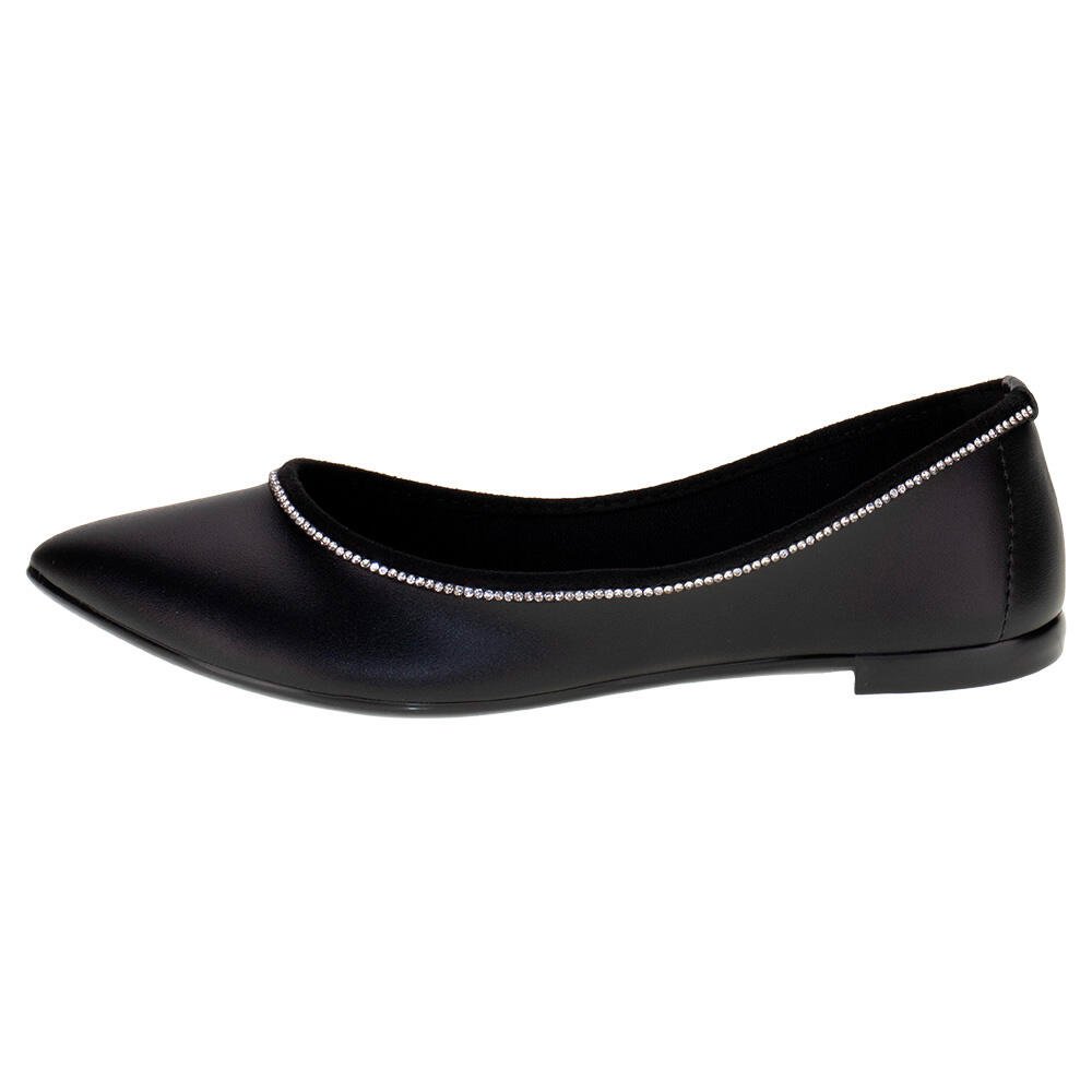 SAPATILHA FEMININA FLAT MOLECA 5727128  Preto 2