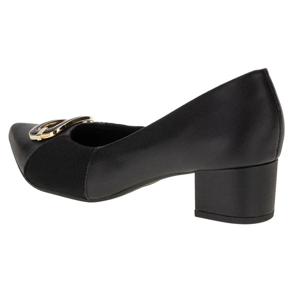 SAPATO FEMININO SALTO GROSSO USAFLEX MM0503 Preto 2