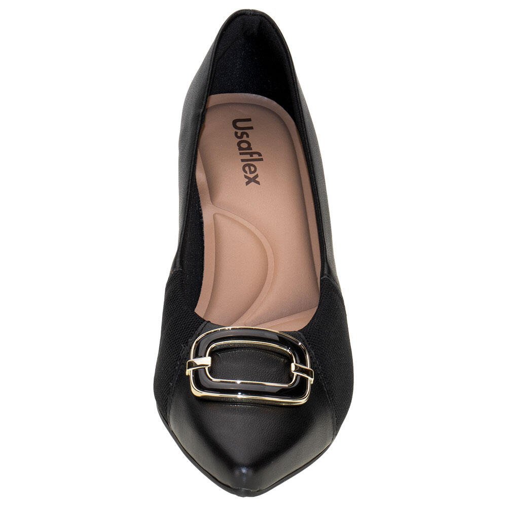 SAPATO FEMININO SALTO GROSSO USAFLEX MM0503 Preto 4