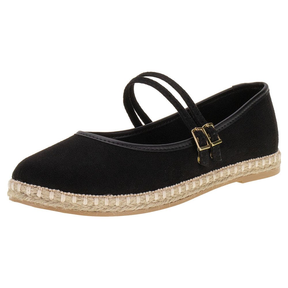 SAPATILHA FEMININA FLAT MOLECA 5801104 Preto 1