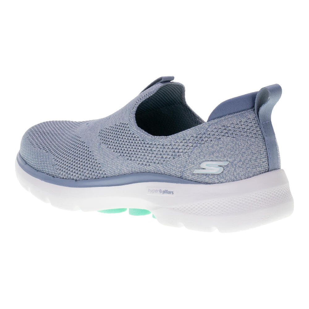 TÊNIS FEMININO GO WALK 6 GLIMMERING SKECHERS 124502 Azul 4