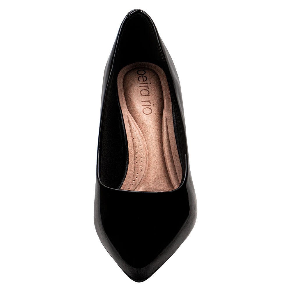 SCARPIN FEMININO SALTO FINO BEIRA RIO 40761350  Verniz/Preto 5