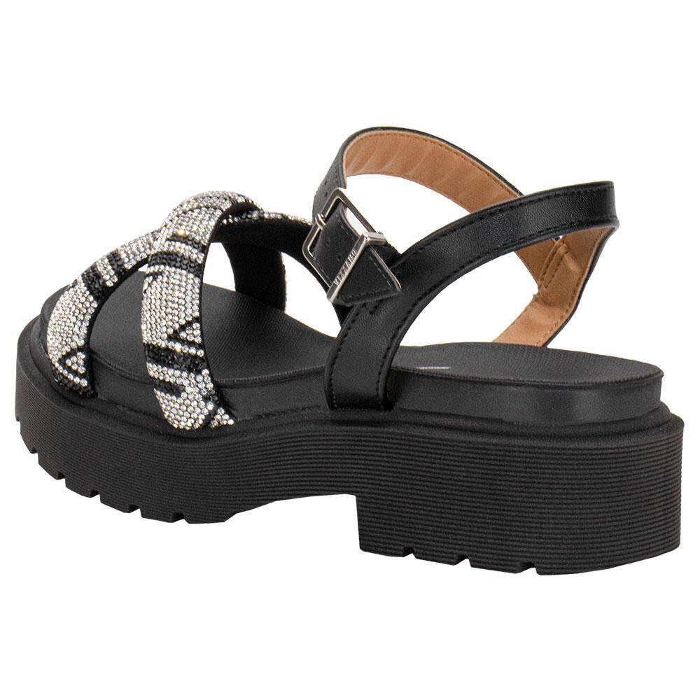 SANDÁLIA FEMININA SALTO GROSSO VIZZANO 6499114  Preto/Cinza 2