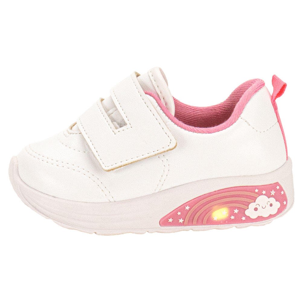 TÊNIS INFANTIL BABY LED MOLEKINHA 2731205  Branco/Rosa 2