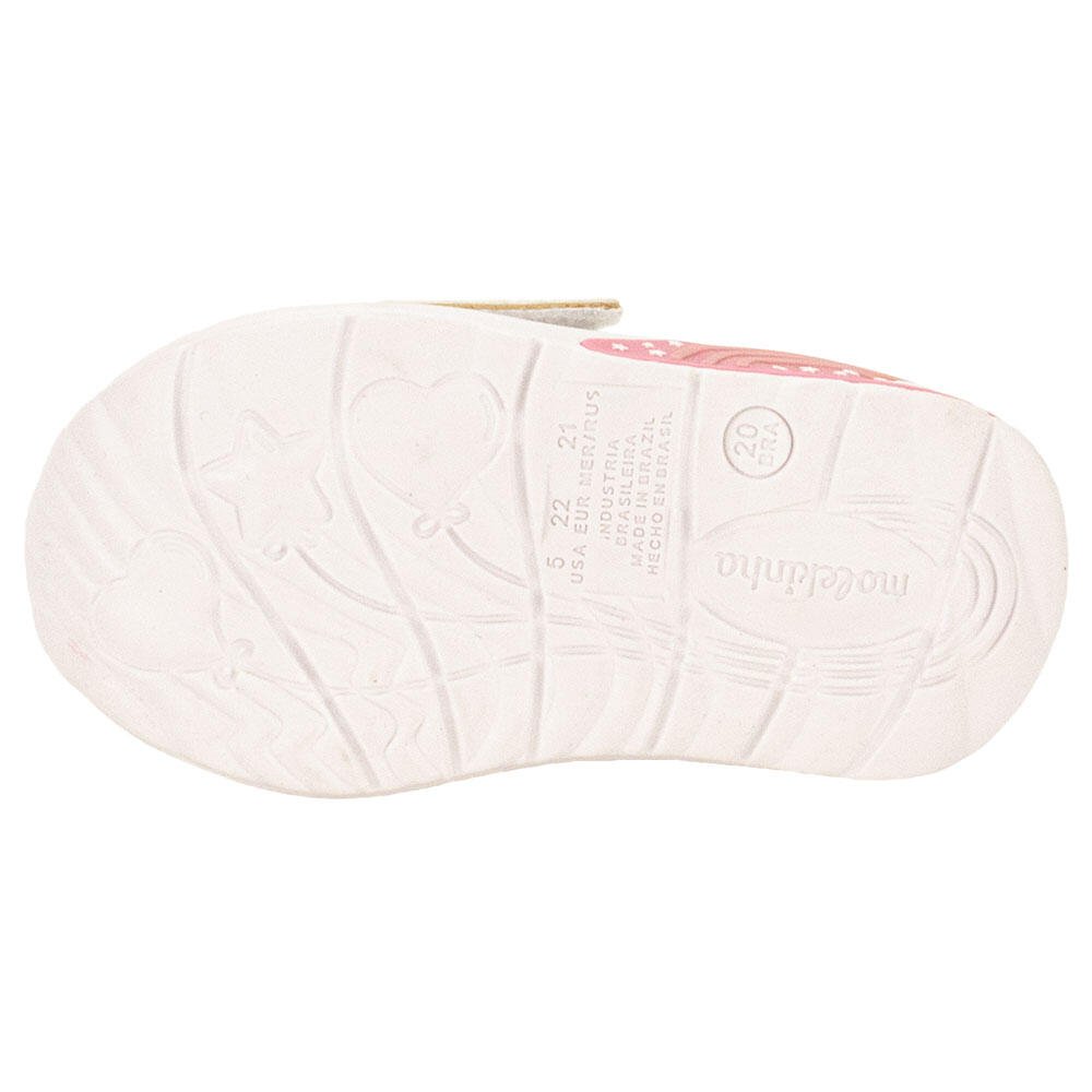 TÊNIS INFANTIL BABY LED MOLEKINHA 2731205  Branco/Rosa 4