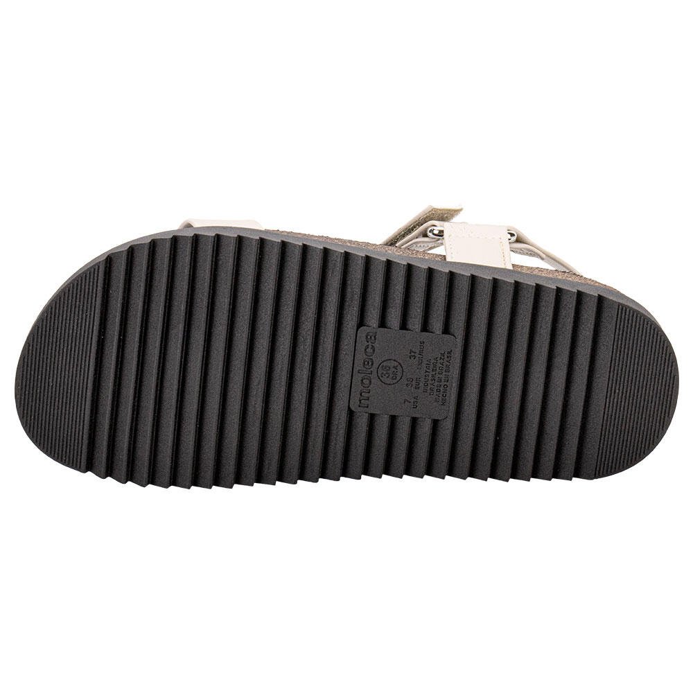 SANDÁLIA FEMININA FLAT MOLECA 5500101 Bege/Preto 4