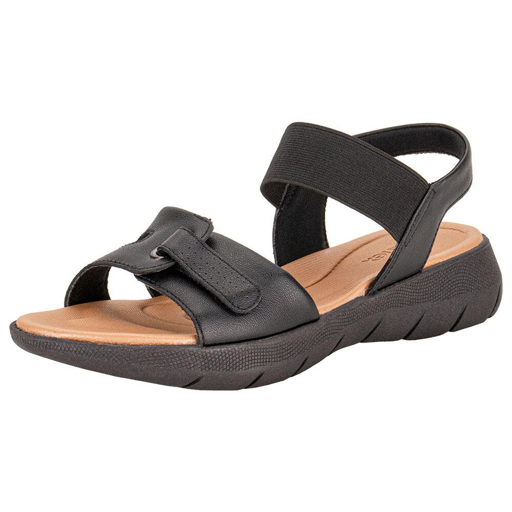SANDÁLIA FEMININA FLAT USAFLEX AL1402  Preto 1