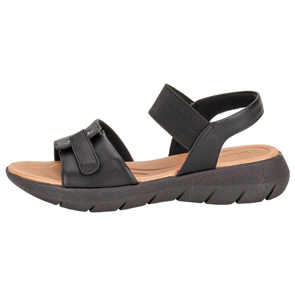 SANDÁLIA FEMININA FLAT USAFLEX AL1402  Preto 2