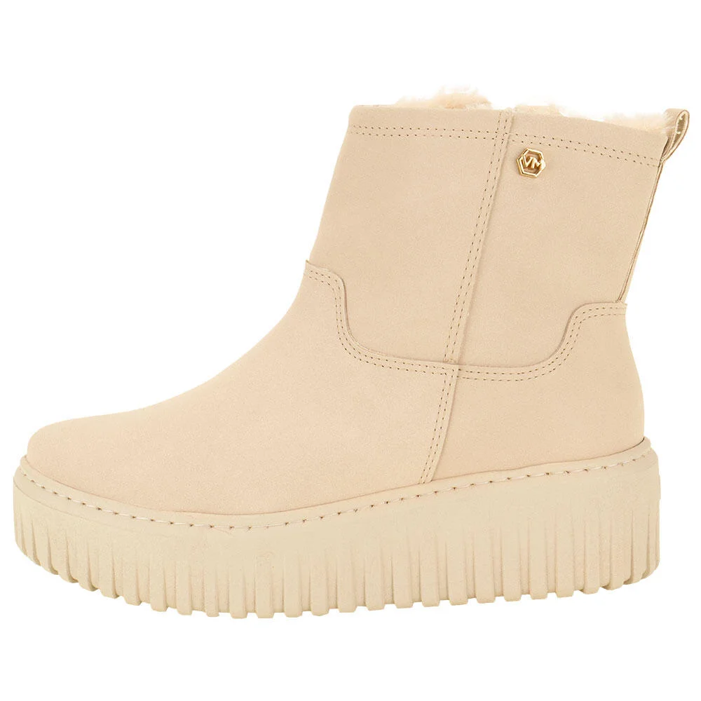 BOTA FEMININA CANO BAIXO VIA MARTE 04701004  Bege Claro 2