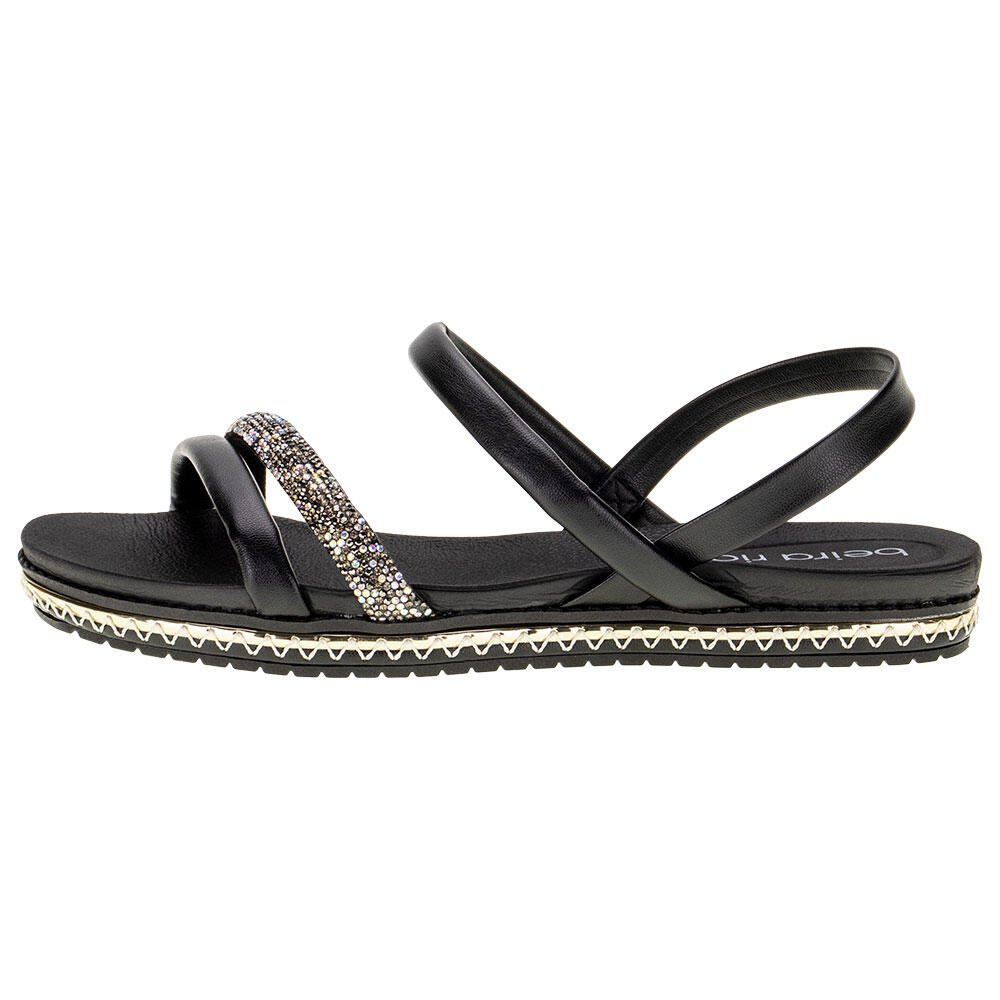 SANDÁLIA FEMININA FLAT BEIRA RIO - 83211546  Preto 2