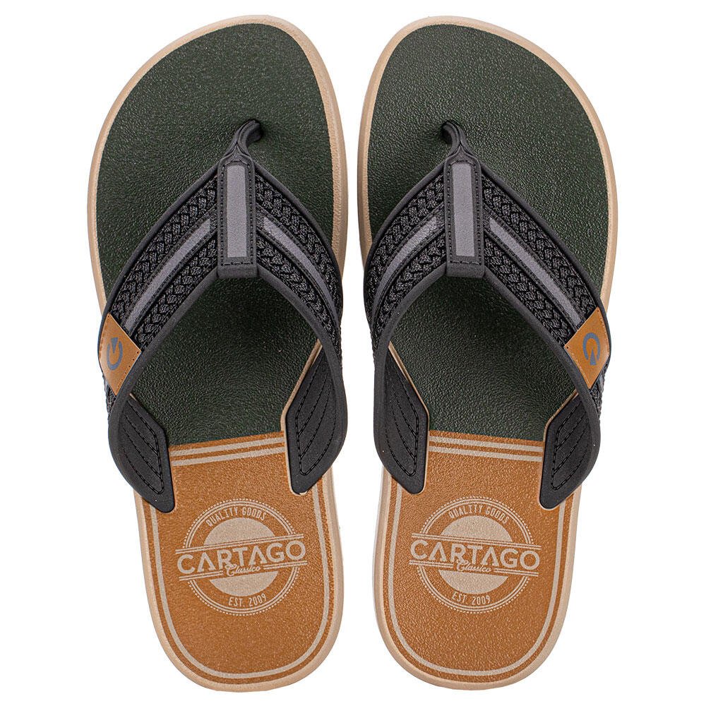 CHINELO MASCULINO PALERMO CARTAGO 12397 Bege/Verde