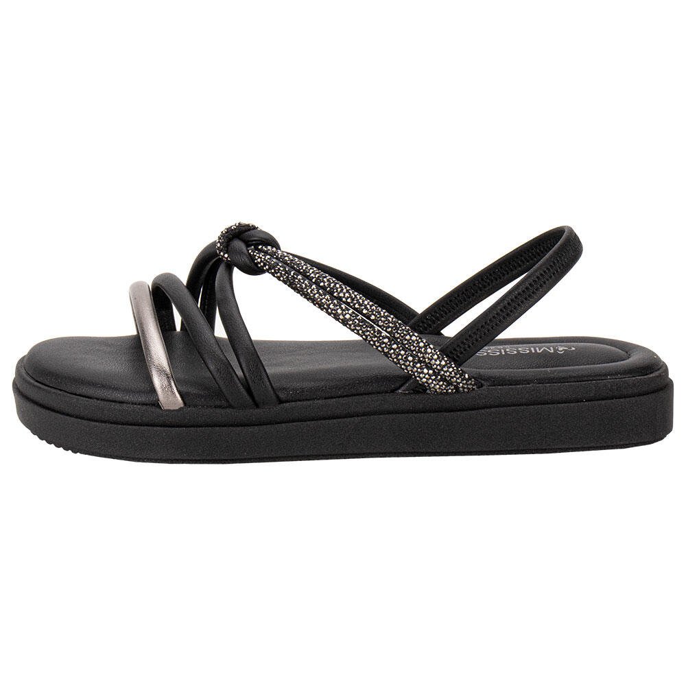 SANDÁLIA FEMININA FLAT MISSISSIPI MB512 Preto 2