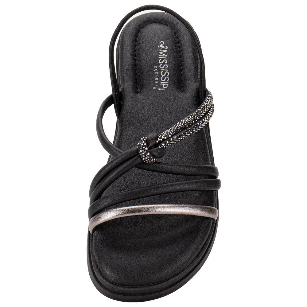 SANDÁLIA FEMININA FLAT MISSISSIPI MB512 Preto 5