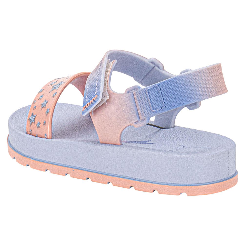SANDÁLIA INFANTIL MODERNINHA PRINT ZAXYNINA 19060 Azul/Laranja 3