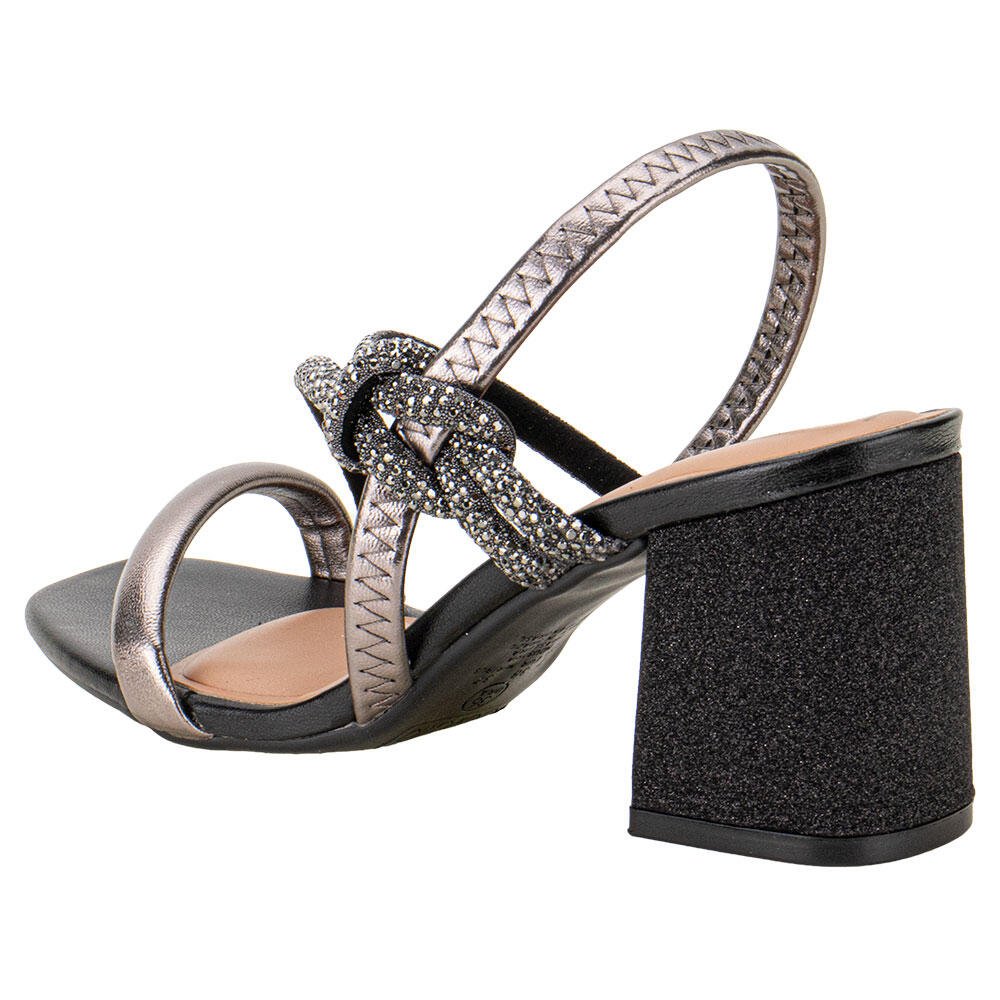 SANDÁLIA FEMININA SALTO GROSSO BEIRA RIO 8436229  Preto/Cinza 3