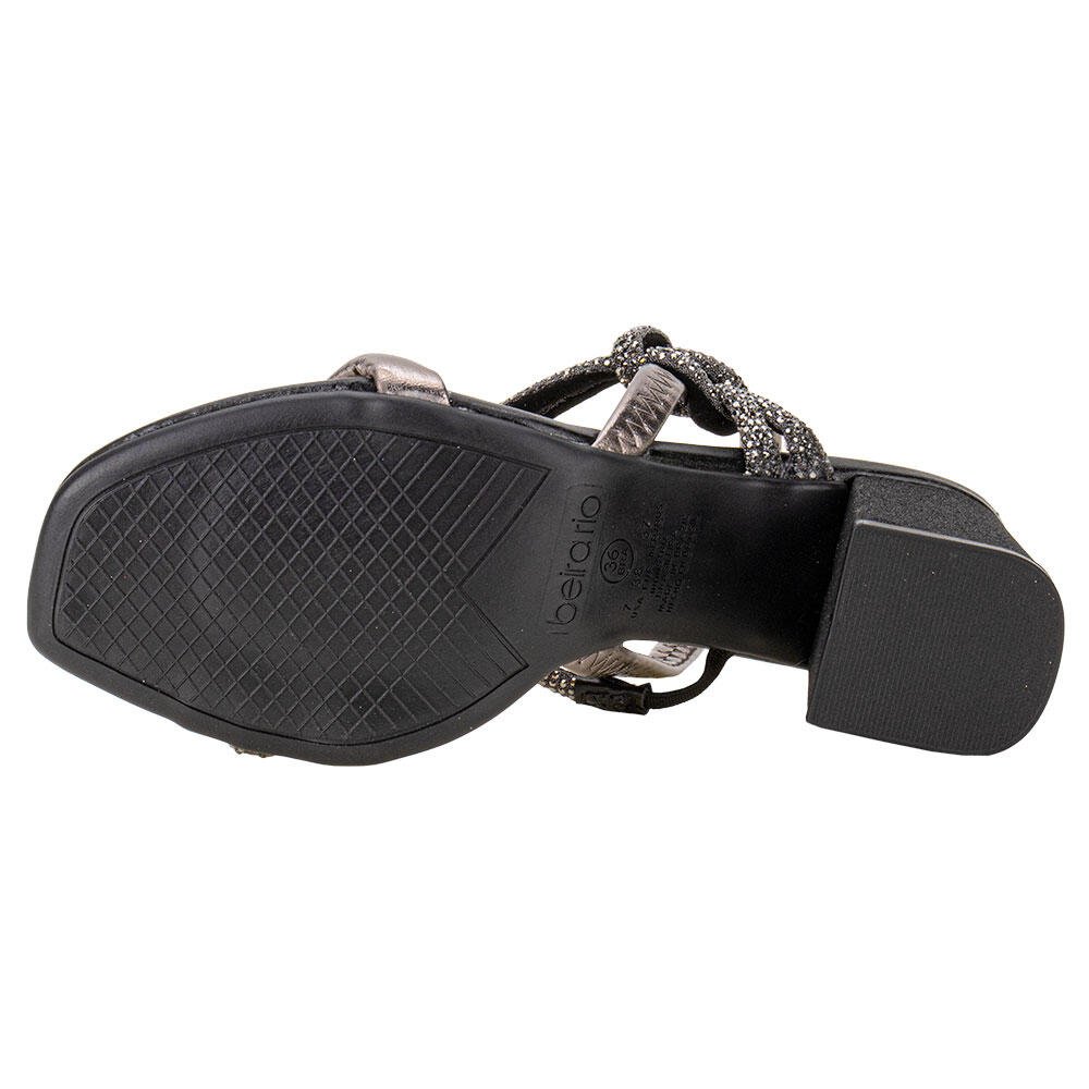 SANDÁLIA FEMININA SALTO GROSSO BEIRA RIO 8436229  Preto/Cinza 4