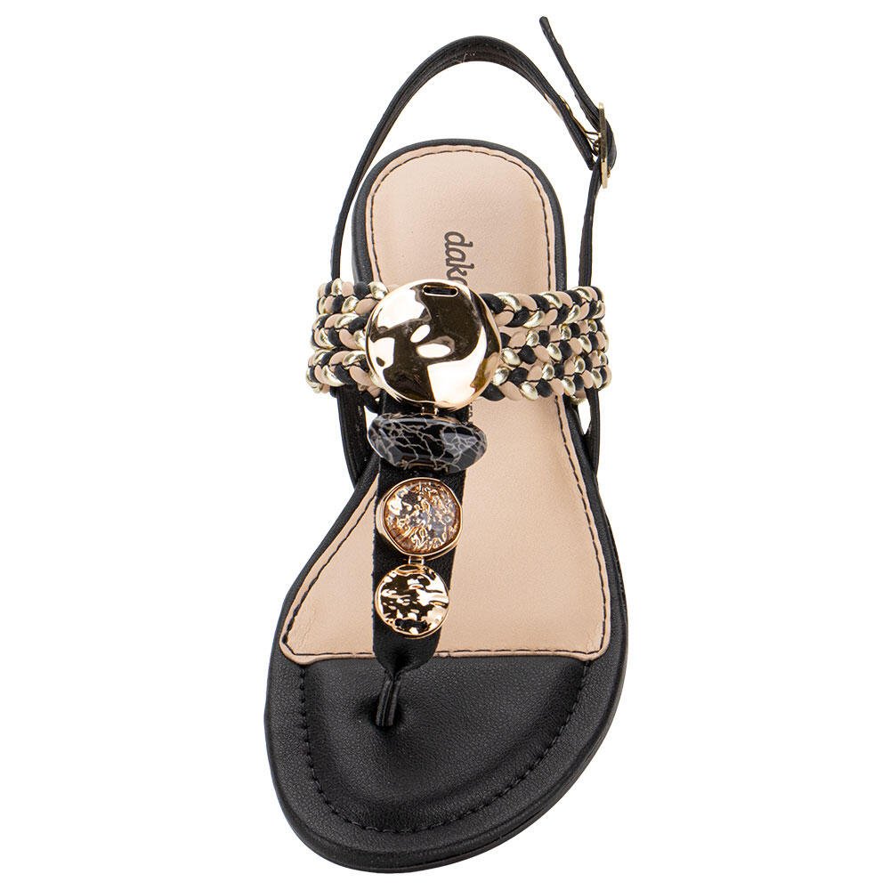 SANDÁLIA FEMININA FLAT DAKOTA Y7991  Preto 5