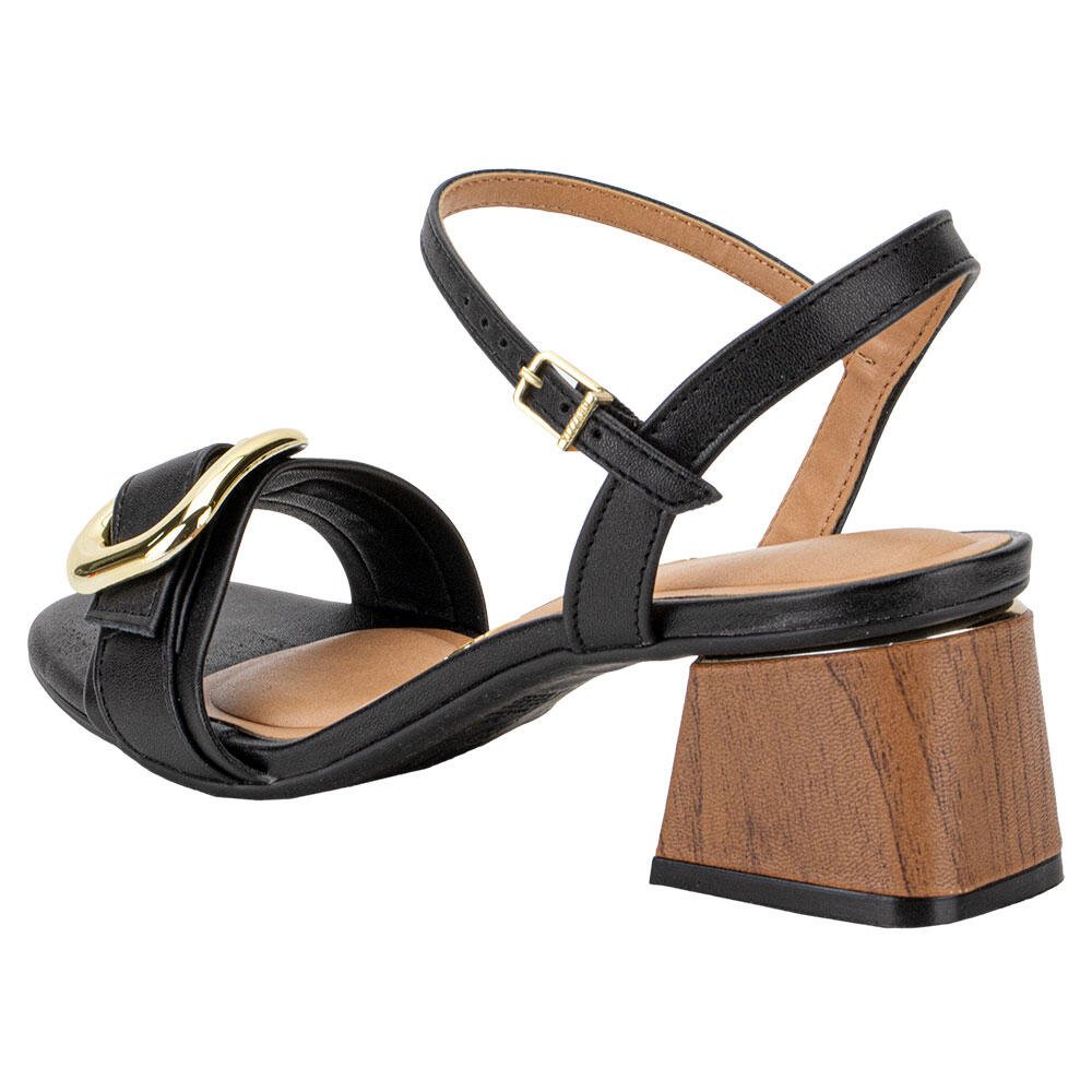 SANDÁLIA FEMININA SALTO GROSSO VIZZANO 6428142  Preto/Marrom 3