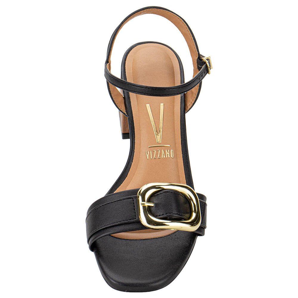SANDÁLIA FEMININA SALTO GROSSO VIZZANO 6428142  Preto/Marrom 5