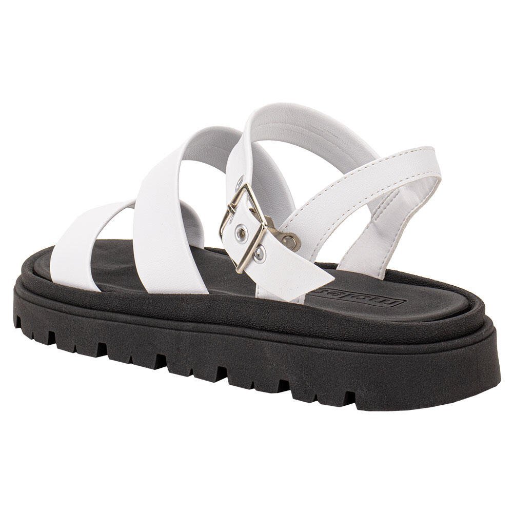 SANDÁLIA FEMININA FLAT MOLECA 5504101 Branco/Preto 2