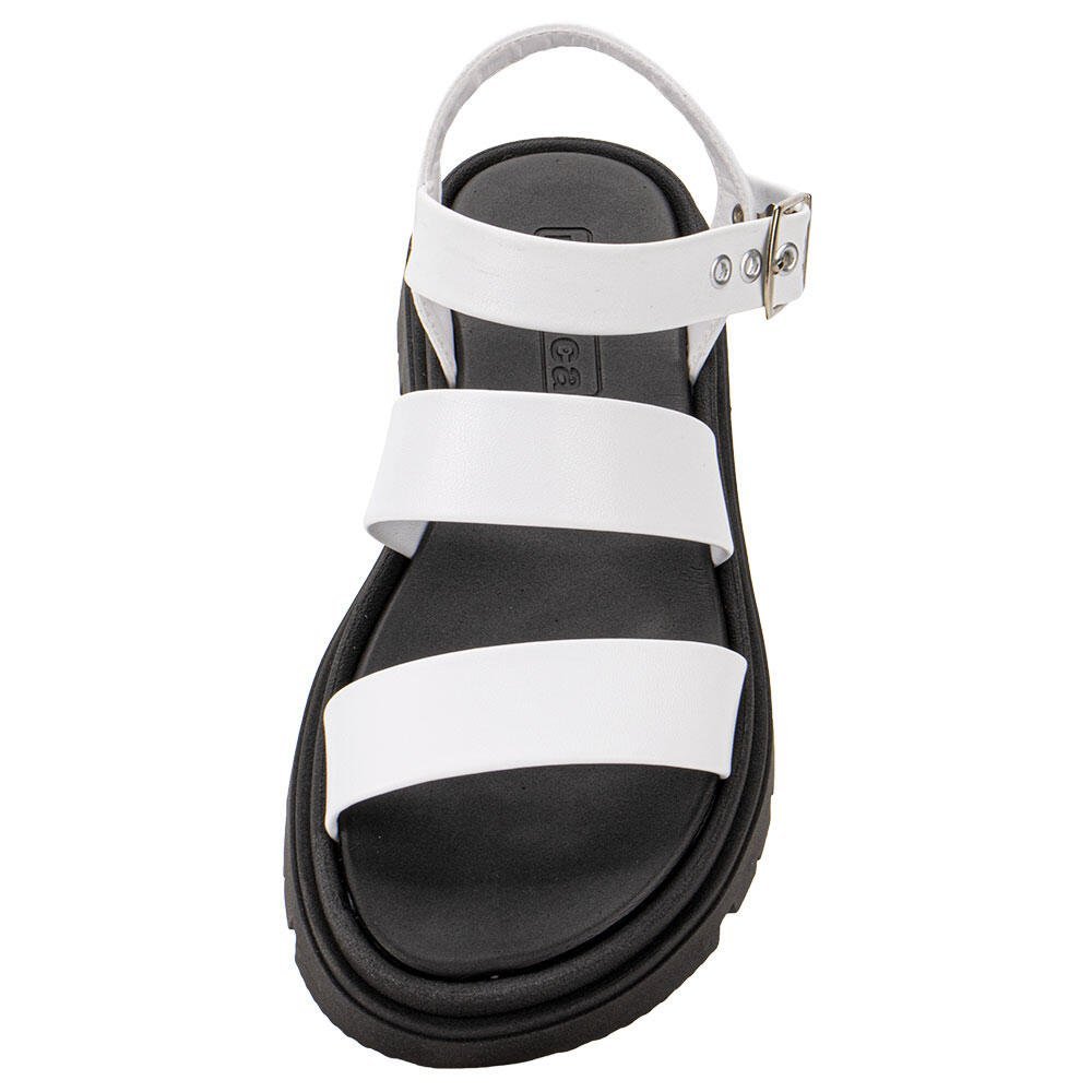 SANDÁLIA FEMININA FLAT MOLECA 5504101 Branco/Preto 4