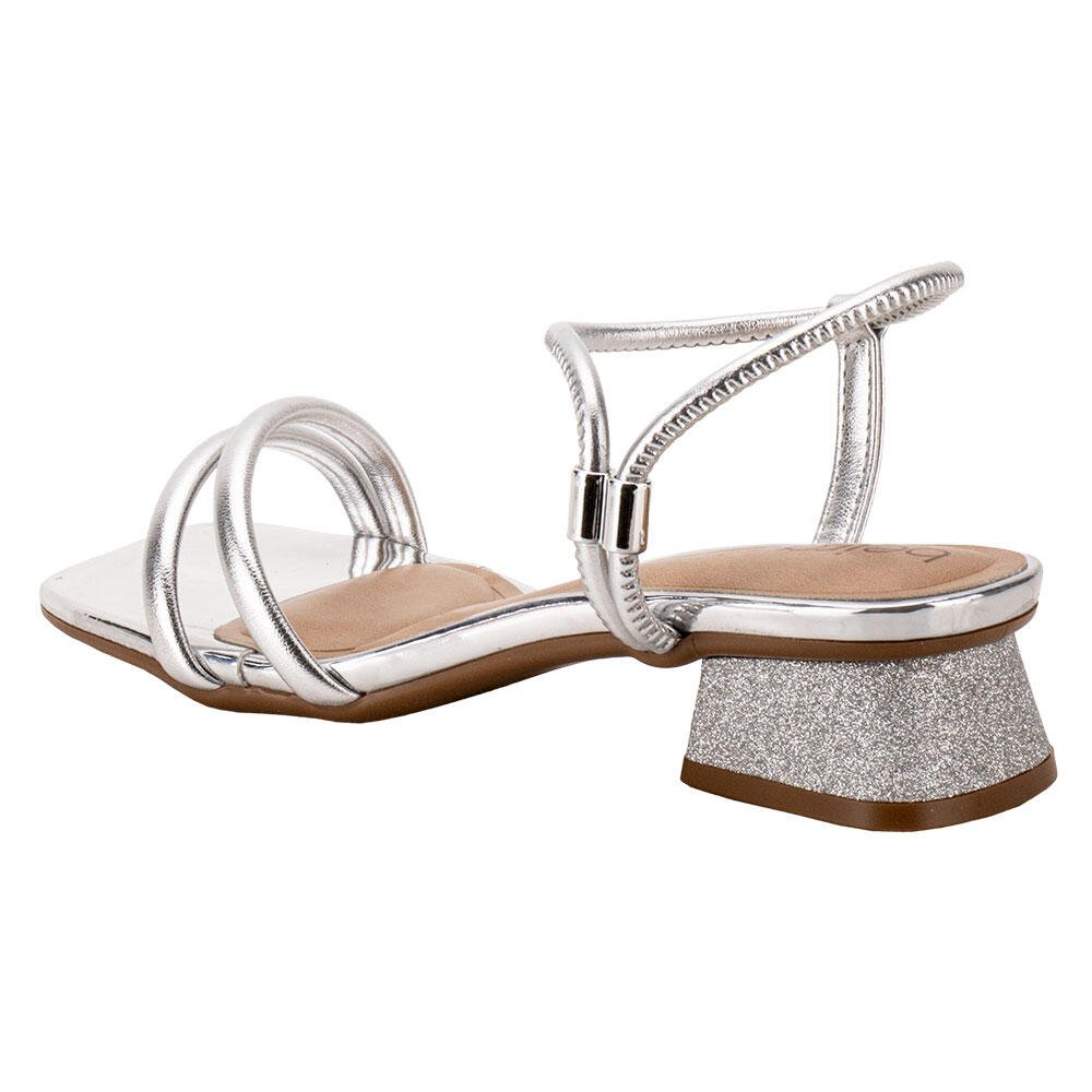 SANDÁLIA FEMININA SALTO GROSSO BEIRA RIO 8540103  Prata 3