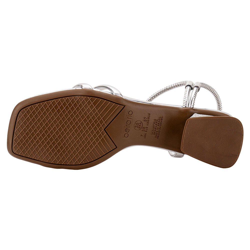 SANDÁLIA FEMININA SALTO GROSSO BEIRA RIO 8540103  Prata 4