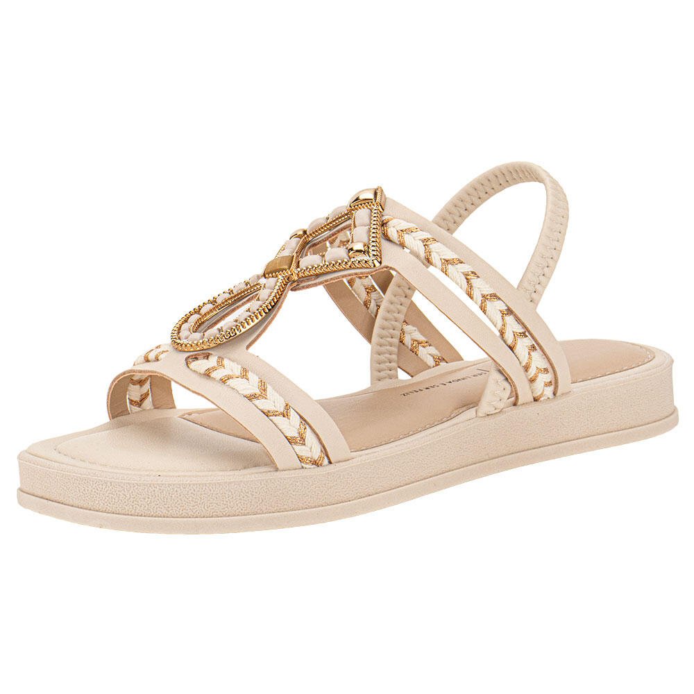 SANDÁLIA FEMININA FLAT DAKOTA Y7971  Bege 1