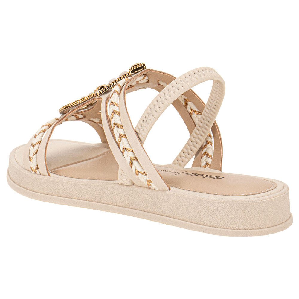 SANDÁLIA FEMININA FLAT DAKOTA Y7971  Bege 3