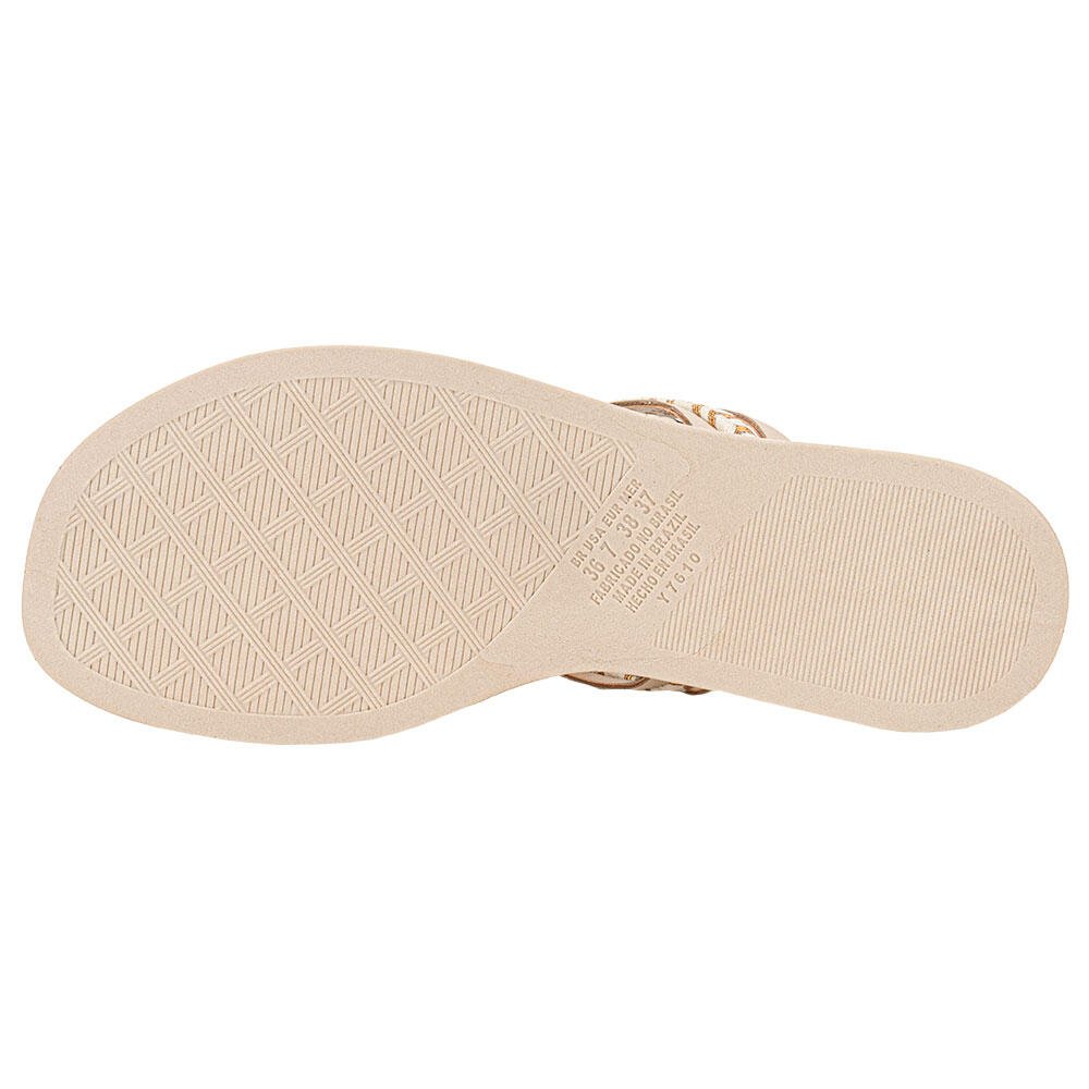 SANDÁLIA FEMININA FLAT DAKOTA Y7971  Bege 4