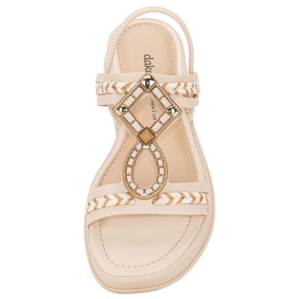 SANDÁLIA FEMININA FLAT DAKOTA Y7971  Bege 5