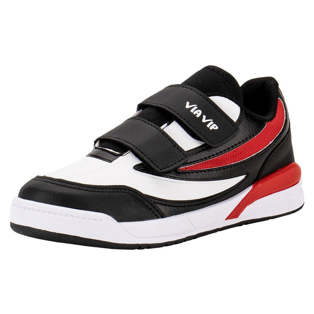 TÊNIS INFANTIL VIA VIP VV4018 Preto/Vermelho 1